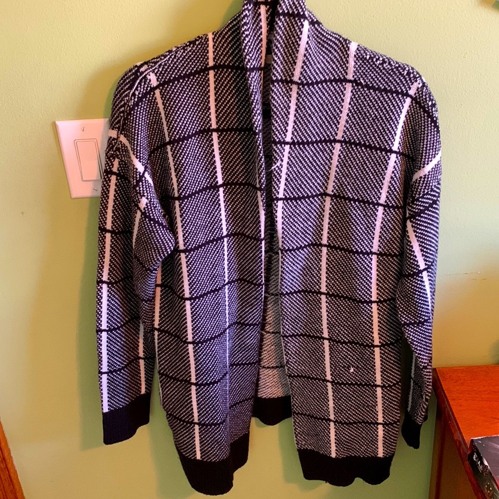 Checkered sweater cardigan
